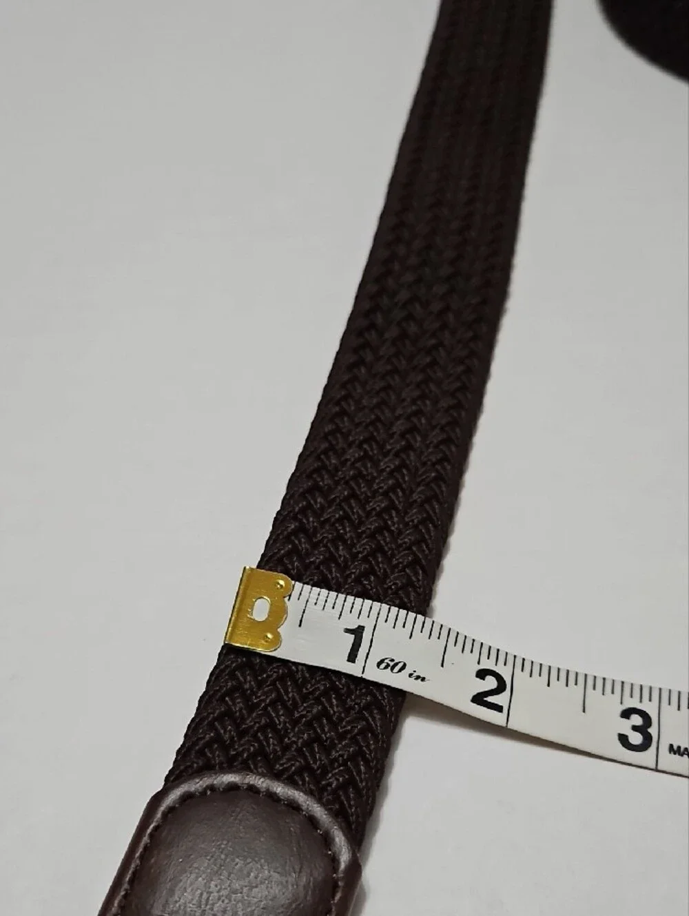 Bulliant Men’s Dark Brown Braided Stretch Belt with Silver Buckle Size 47